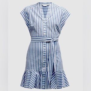 BNWT! Veronica Beard Avella striped button front dress